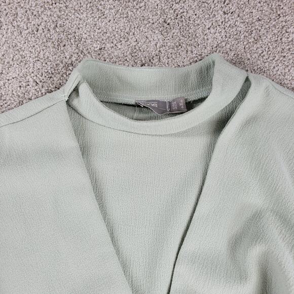 ASOS Womens Dress 4 Mint Green Textured Wrap V Neck Plunge Kimono Tie Waist - Picture 11 of 16